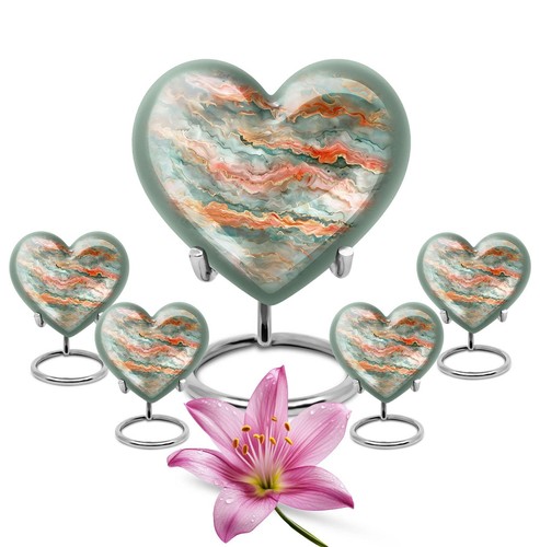 Abstract Heart - Exquisite Funeral Urn for Men's Ashes - Picture 9 of 13
