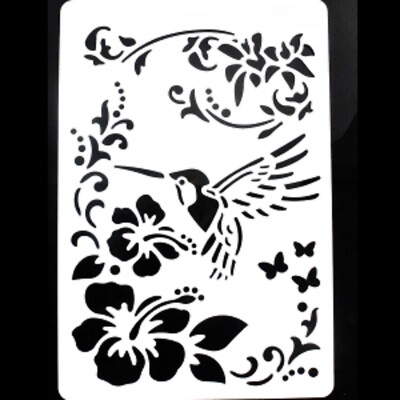 KUNSTSTOFFTASCHENTUCH 26*18cm: Vogel und Blume