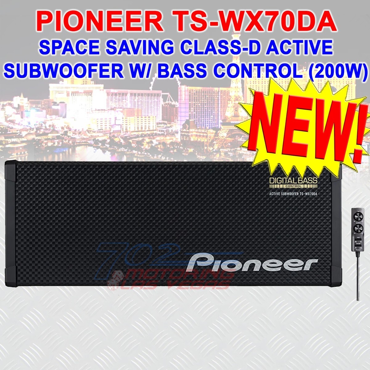 PIONEER TS-WX70DA DIGITAL BASS CONTROL ACTIVE SLIM SUBWOOFER 200