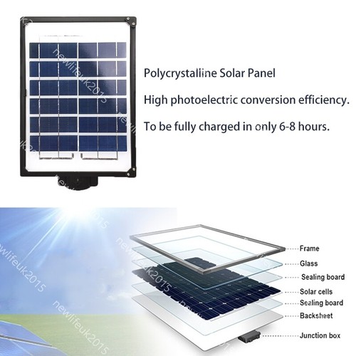 Solar Power LED Street Light 150-600W Patio Security Remote+Pole IP65 Waterproof - Picture 6 of 16