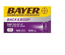 Bayer Back and Body Extra Strength Aspirin 500 mg Pain Reliever 100 Caplets
