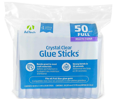 AdTech Crystal Clear Hot Glue Gun Sticks (W220-14ZIP50)   Full Size Hot Glue Sti