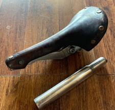 Sella vintage IDEALE 90 REBOUR in pelle "Swallow" binari piatti in lega e palo 27,2 mm