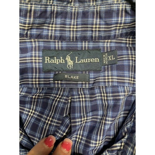 Ralph Lauren Blake Long Sleeve Blue Plaid Shirt XL - Picture 3 of 9