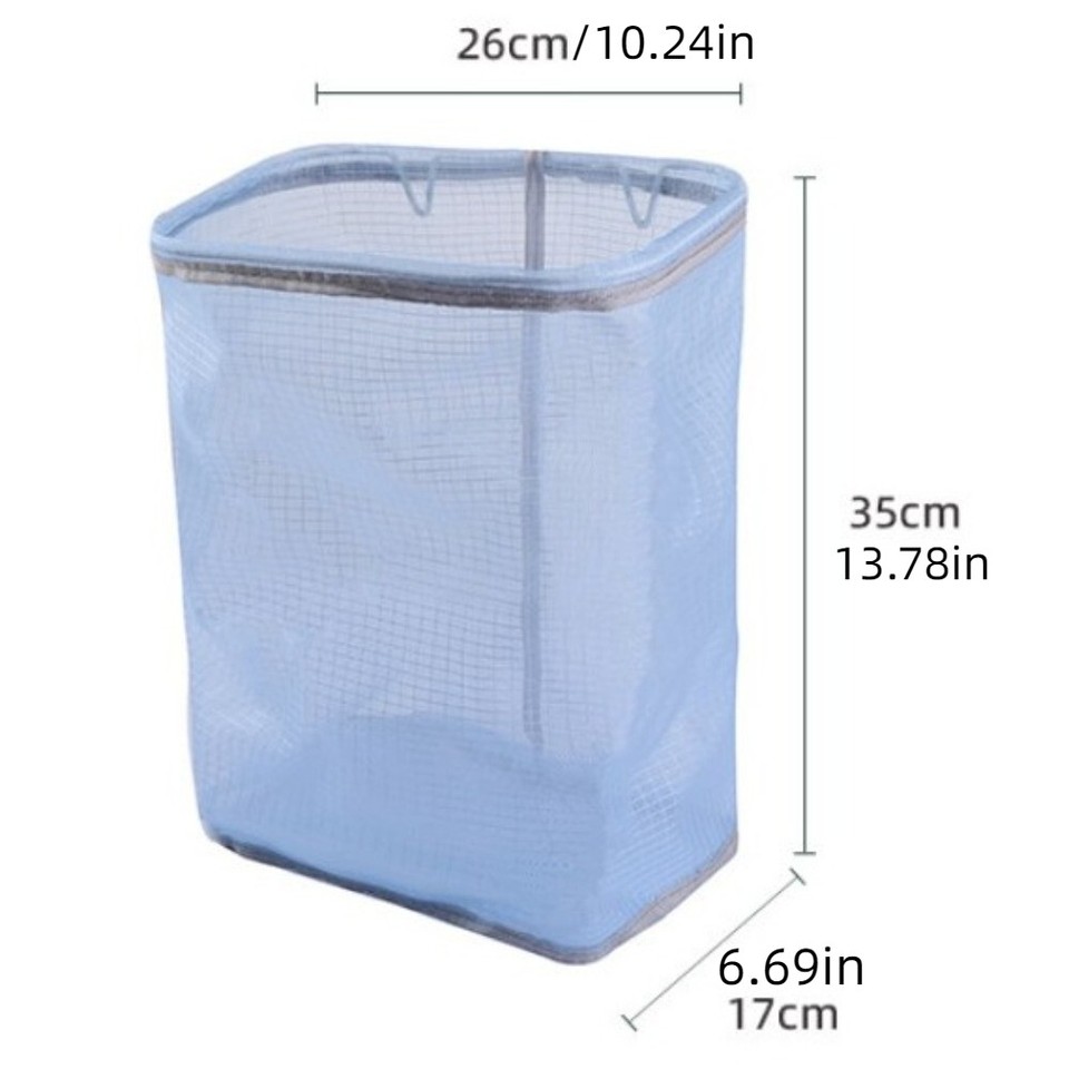 1pc Laundry Bag Washing Foldable Laundry Basket Bag Mesh Hamper Storage