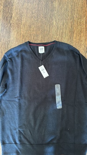 GAP Kids Husky Black Knit V-Neck Uniform 100% Cotton Sweater XL 12 Years $45 - 第 2/4 張圖片