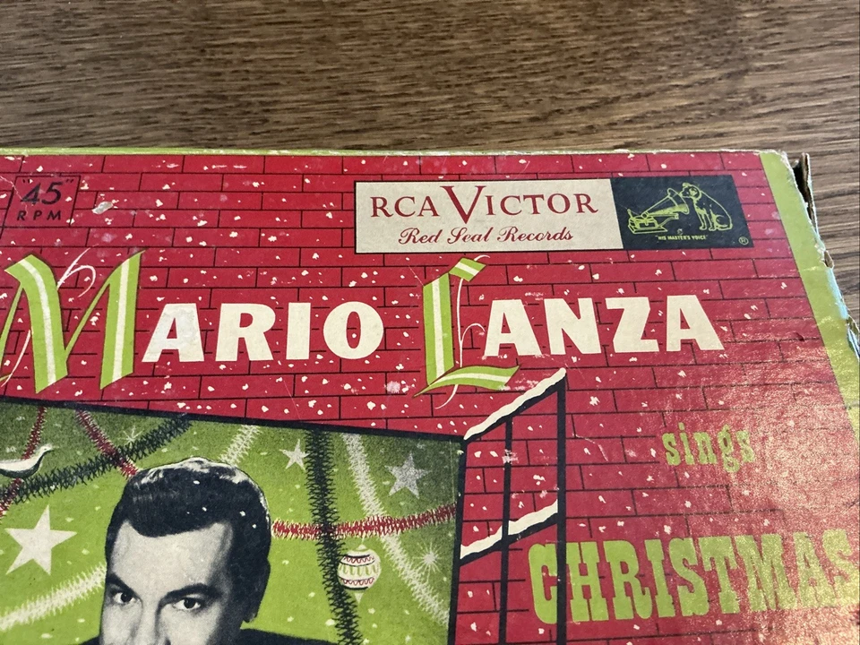 Mario Lanza Sings Christmas Songs 45 RPM Boxed Record Set RCA Victor 1950's - Image 4 of 4