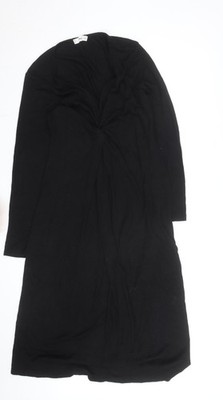 MNG Damen schwarz Übergröße 2XL Strick Bodycon V-Ausschnitt Langarm Kleid