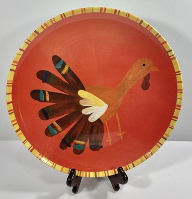Lot De 4 Assiettes Mélamine Pottery Barn Enfants - Thanksgiving Dinde Orange - 10 Pouces