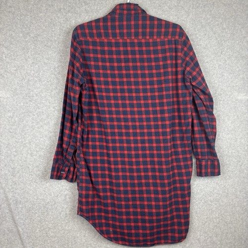 FRANK & EILEEN Mary Red Navy Buffalo Plaid Brushed Cotton Shirt Dress Size XS - Picture 8 of 8