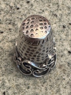 Sterling Silver Thimble Mystery Maker Mexico Handmade Scroll Design 5.1g
