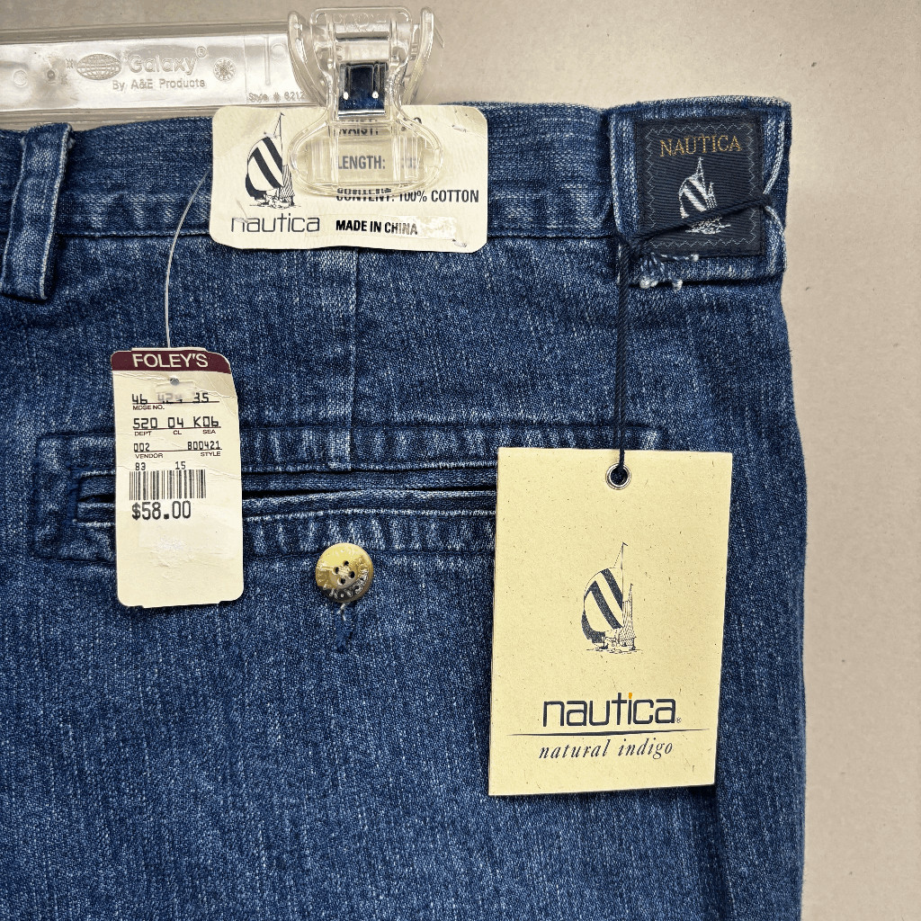 Vintage Nautica Pleated Keel Jens Mens Size 40x32L New Deadstock Pants Indigo