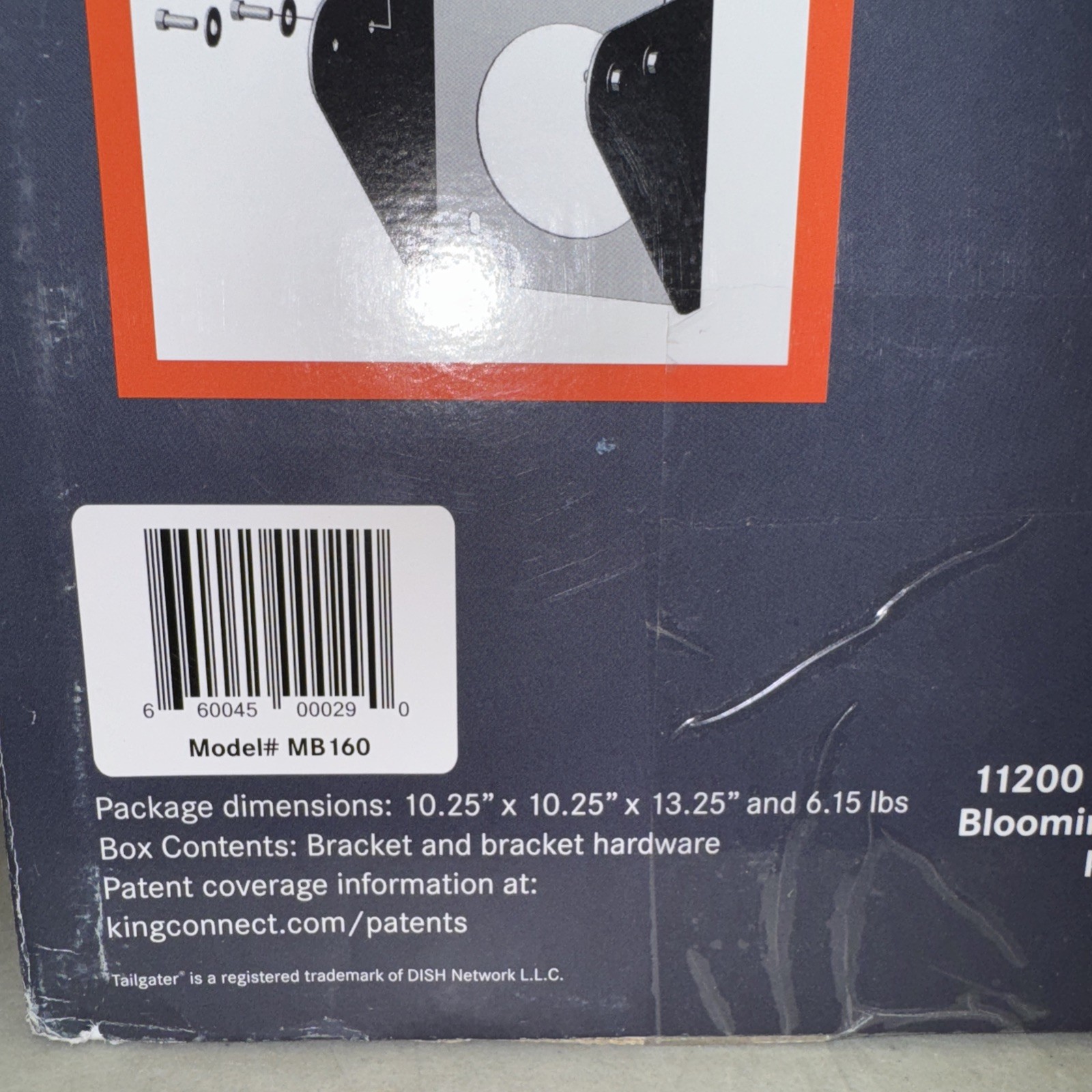 King MB160 Anti-Vibration Truck Cab Mount Bracket for Tailgater Quest Satellite