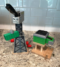 Thomas Friends Wooden Railway Vintage Cranky Crane AND Coal Loader w/ Motions