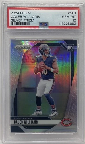 2024 PANINI PRIZM SILVER PRIZM #301 CALEB WILLIAMS ROOKIE RC PSA 10 GEM SP SSP