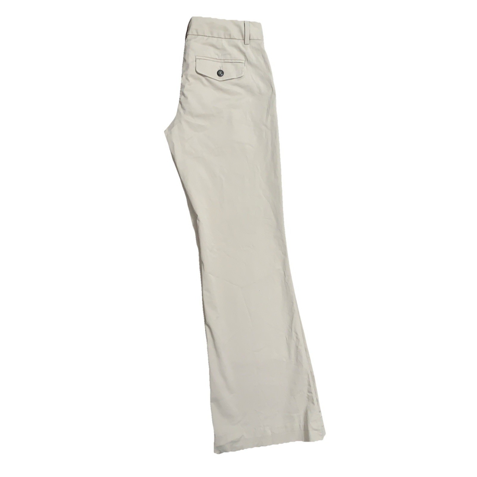 Gap Women's 2R Beige Straight Fit Flared Leg Stretch Mid Rise Trouser Chino y2k