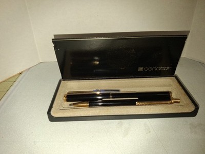 Sleek Contemporary Senator Fountain pen & Ballpoint set in original box -working