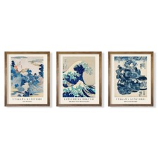 Japanese Wall Art - The Great Wave Hokusai Print Poster - Classic 8x10", Blue