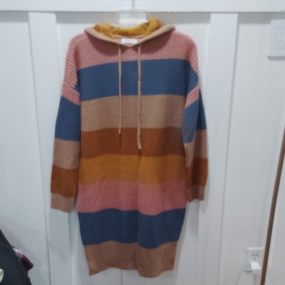 Full Circle Trends Knitted Pullover Hoodie Dress Drawstring 2X