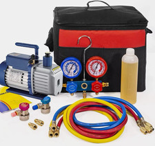 Manifold Gauge 4 Cfm Rotary Vane Vacuum Pump Kit 14 Hp 110v Tw-1b