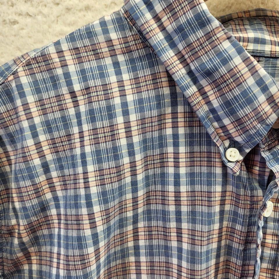 Jack Spade Bleecker Street Shirt Mens 2XL XXL Blue Check Gingham Long Sleeve - Image 4 of 4