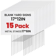 15 Pack Yard Signs with Metal Stakes, Custom Yard 17 x 12 Inches, Corrugated ...