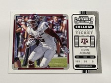 2023 Chronicles Draft Football College Ticket - Devon Achane - Texas A&M Aggies