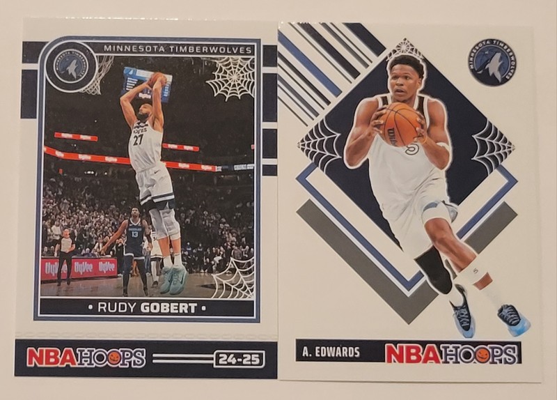 2 Card Lot- 2024-2025 Haunted Hoops 🏀 Cards/Timberwolves (Gobert & Edwards)