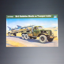 2003 TRUMPETER SA-2 GUIDELINE MISSILE ON TRANSPORT TRAILER 1:35 MODEL KIT #00204