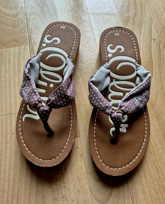 Flip Flops Gr.40 S.Oliver Damen Neu Punkte Sandalen Zehentrenner 