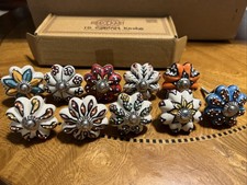 Lot 10 Assorted Retro Colorful Dresser Knobs for Cabinets Drawers Arts Crafts