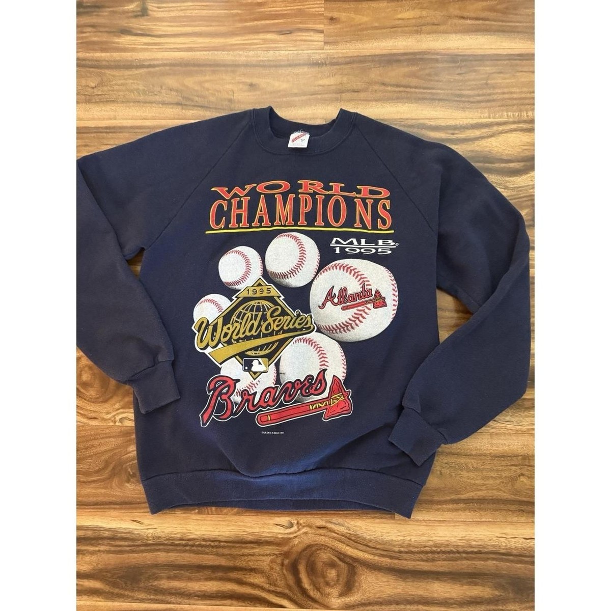 Atlanta Braves 1995 World Series Champions Navy Blue Sweatshirt
