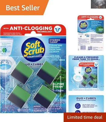 Effortless Toilet Care with Duo-Cubes - Alpine Fresh, 4 Count for Cleanliness