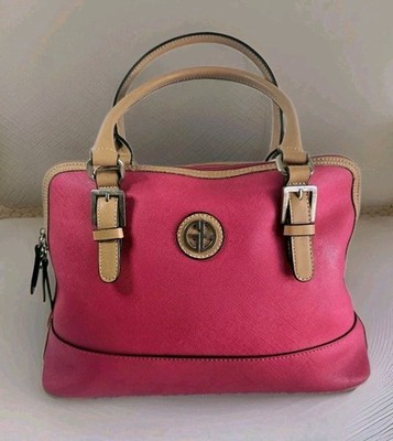 Giani Bernini Saffiano Womens Purse Tote Bag Top/Stap Handles Fuchsia Pink CLEAN