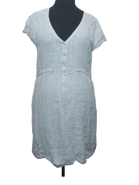Women Phase Eight Dress Grey Linen 40 / L / 48