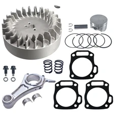Flywheel with 70mm Flat Top Piston Kit 3.308"Billet Rod For Predator 212cc Hemi