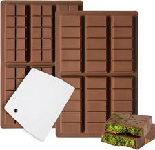 (Free Duty Tax) Zivcaer 2 Pack Chocolate Bar Mold Deep for Stuffed Bar, Non-