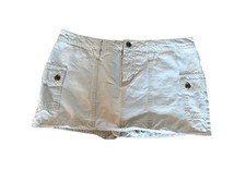 Vintage Old Navy Y2K 2004 Cargo Micro Mini Skirt Khaki Light Beige Size 10 34  