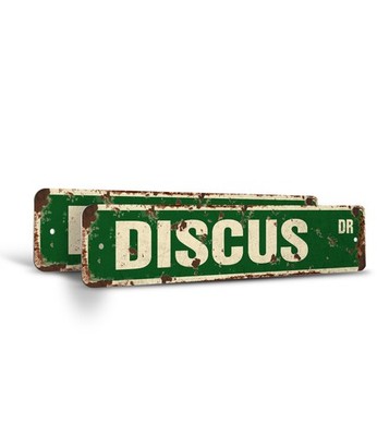 DISCUS Vintage Style Street Sign throw thrower olympic track field Outdoor