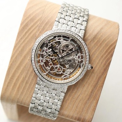 Vacheron Constantin Patrimony Squelette 33mm 43502 18k White Gold Diamonds Watch