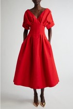 Carolina Herrera Gathered Waist Silk Faille Dress NWT Sz 4