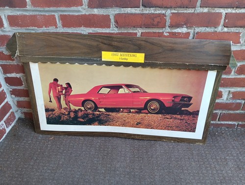 VINTAGE 1967 FORD MUSTANG DEALERSHIP SHOWROOM SIGN PROMOTIONAL POSTER CAR DEALER