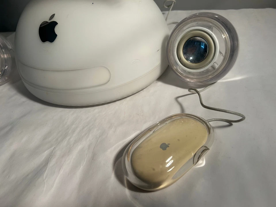 Classic Apple iMac G4 Computer Works Vintage USA Keyboard Speakers - Image 3 of 4