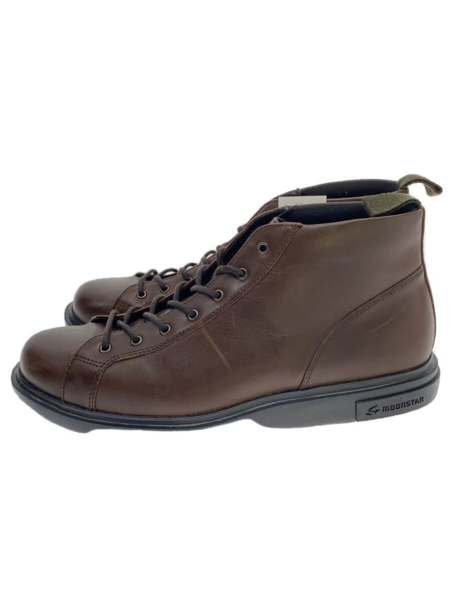 Moon Star Lace-Up Boots 25cm Brown Leather Style 1147