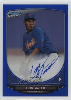 2013 Bowman Chrome Prospects Blue Refractor /150 Luis Mateo #BCA-LMA Auto 1l2z