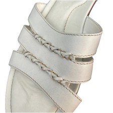 Tod S Damen Sandalen Gr. 38 5 Offwhite Altweiss Leder Slides Pantoletten Sommer