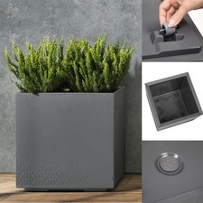 Blumenkübel Pflanzkübel Pflanztopf m. Rollen Betonoptik Pflanzgefäß in Anthrazit