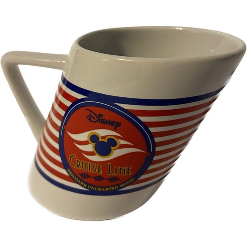 Disney Cruise Line Slanted Smoke Stack Coffee Mug Stripes Inaugural 1998 - Picture 3 of 10