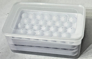 Two  1" Round Ice Cube Trays w/lids for Freezer, BPA-Free. 33 cubes per tray