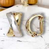 Ohrclips 333 Gold Gelbgold Bicolor Ohrringe Clips Goldohrclips